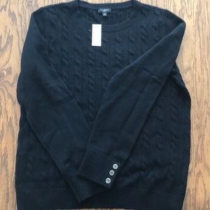 Talbots PL Black Cable Knit Sweater